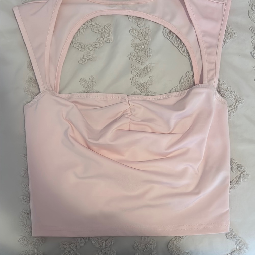 Pink Sleeveless Crop Top